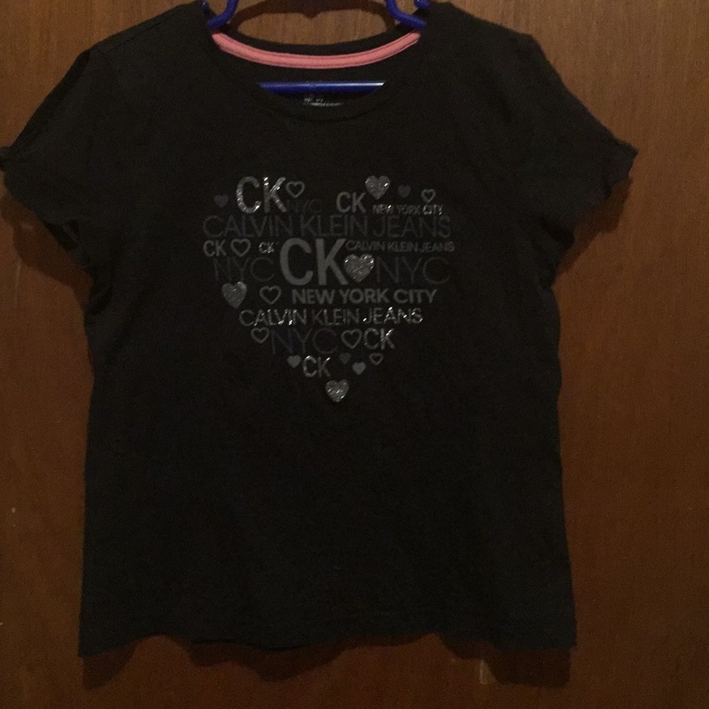 Calvin Klein Black NYC Glitter Print TShirt